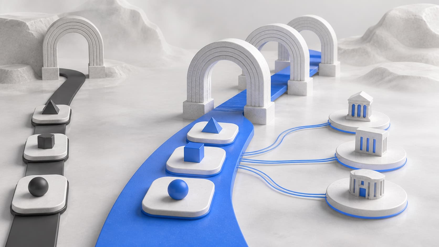 A purpose-built blue second-charge pathway beside a separate first-charge route